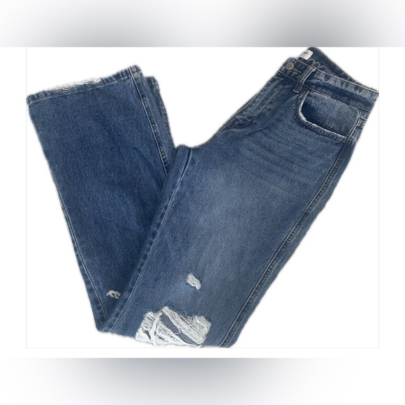 Flying Monkey Women's High Rise Flare Distressed Jeans size 26 - Picture 3 of 5